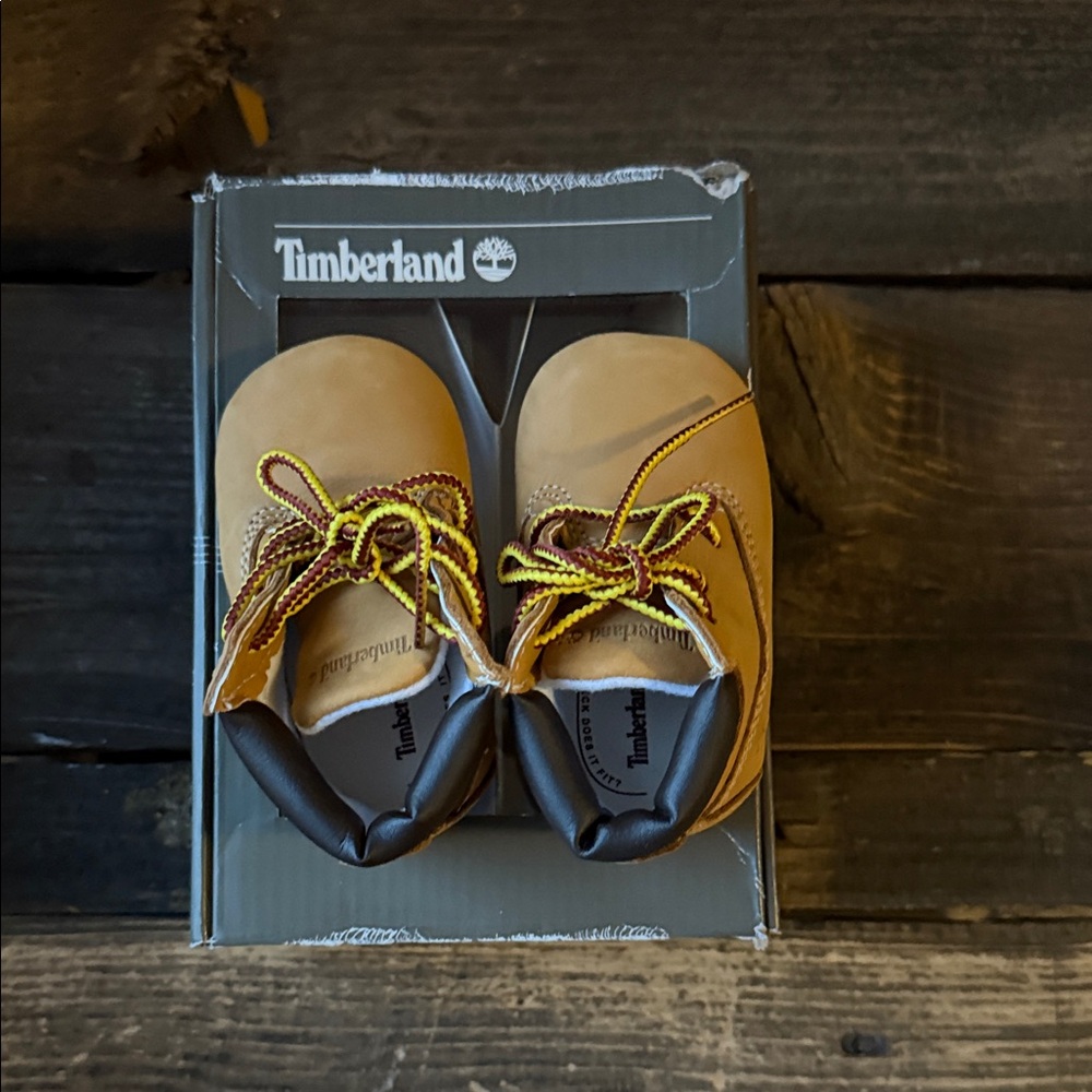 Timberland Kids Brown Boots with Yellow Laces